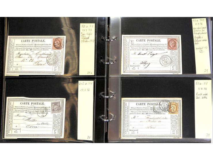 1872/78, umfangreiche Sammlung der amtlichen Formularkarten mit einigen hundert, meist gebrauchten Karten mit vielen verschie