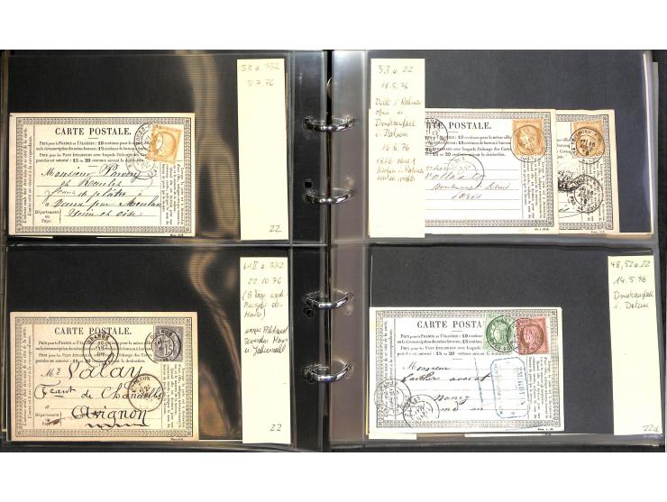 1872/78, umfangreiche Sammlung der amtlichen Formularkarten mit einigen hundert, meist gebrauchten Karten mit vielen verschie