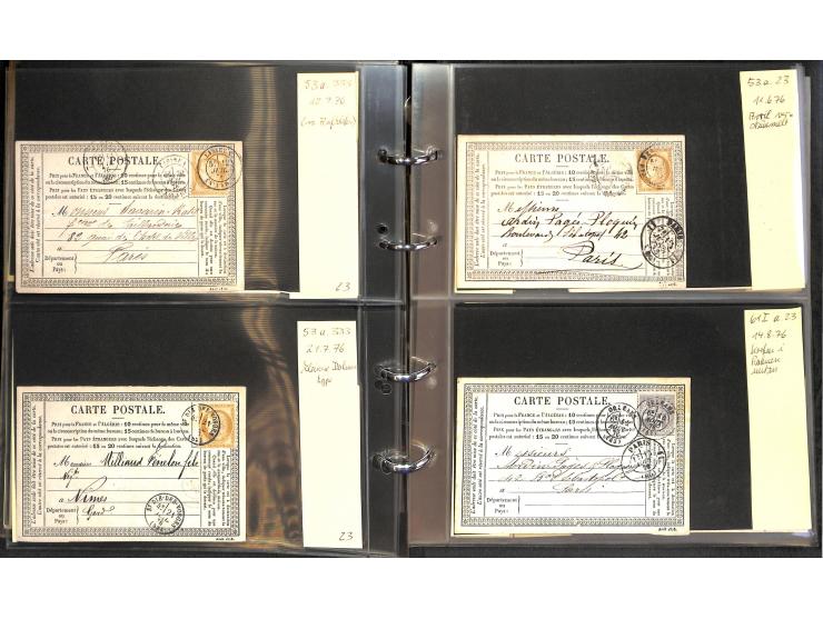 1872/78, umfangreiche Sammlung der amtlichen Formularkarten mit einigen hundert, meist gebrauchten Karten mit vielen verschie