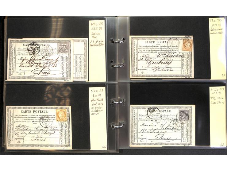 1872/78, umfangreiche Sammlung der amtlichen Formularkarten mit einigen hundert, meist gebrauchten Karten mit vielen verschie