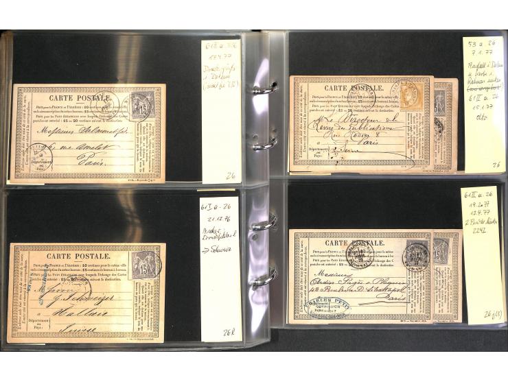 1872/78, umfangreiche Sammlung der amtlichen Formularkarten mit einigen hundert, meist gebrauchten Karten mit vielen verschie