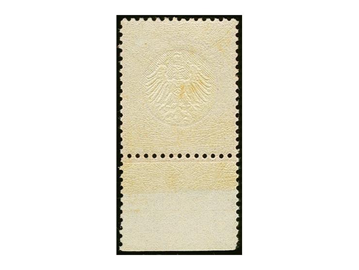 2 Kr. ziegelrot, Unterrandstück, schöne frische Farbe, einwandfrei gezähnt und geprägt, postfrisch, im Rand zum Teil ohne Gum