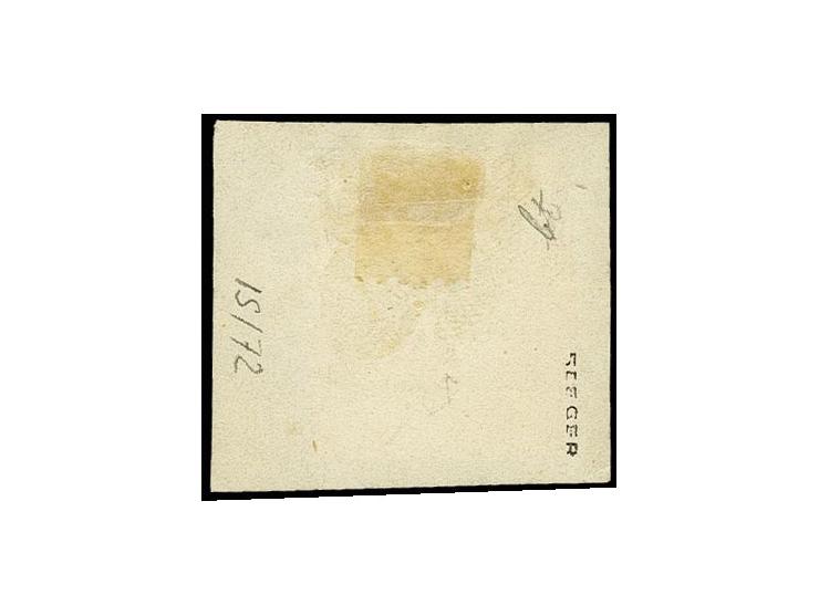 3 Kr. karmin, mit blauem Baden-Postablagestempel "MEERSBURG / POSTABL: / HAGNAU" auf Briefstück, Pracht, sign. Seeger mit Bef