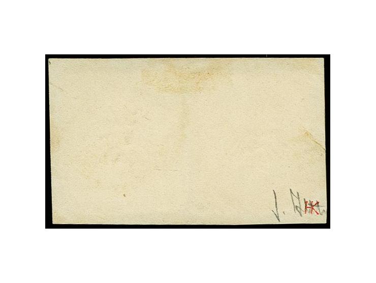 18 Kr. ockerbraun und großer Schild 9 auf 9 Kr. braun je mit EKR. "CONSTANZ 2.12.74" auf Briefstück, winzig fleckig, sonst ta