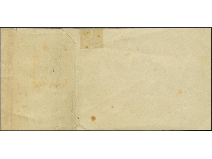 1/3 Gr. gelblichgrün, zwei Einzelwerte als portogerechte Zufrankatur auf Ganzsachen-Streifband 1/3 Gr. als Drucksache der 3. 