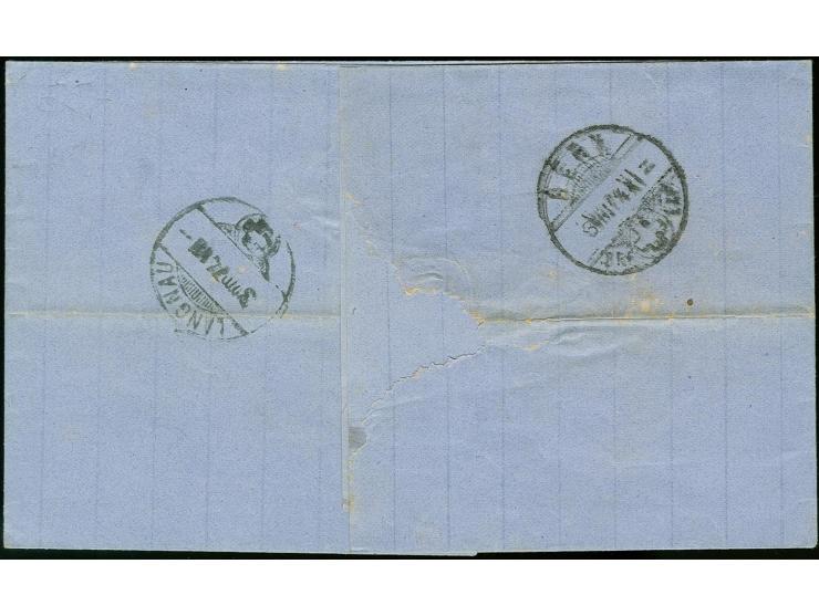 2 Gr. grauultramarin, farbfrisch und üblich gezähnt mit klarer Doppelprägung auf Faltbriefhülle von "MERZIG 2.8.74" nach Lang