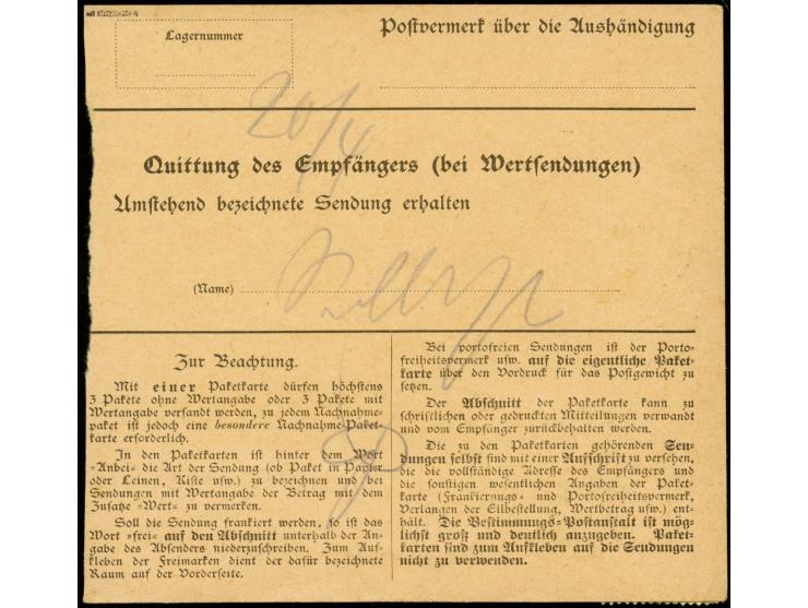 25 Pfg. rötlichorange/schwarz metallisch glänzend, Einzelwert und senkrechter 3er-Streifen jeweils mit Stempel "BERLIN S.W.47