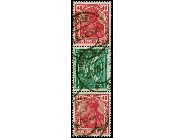 40+30+40 Pfg., sauber gestempelt, tadellos, sign. Infla und Fotoattest Weinbuch BPP (2017)