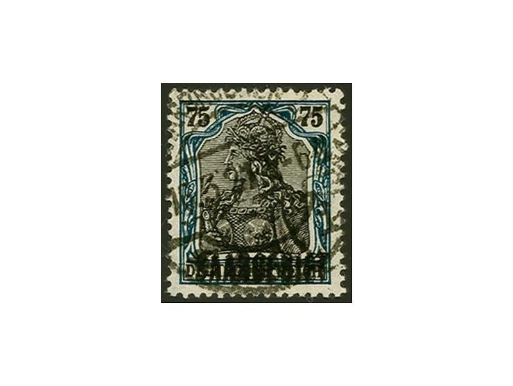 75 Pfg. mit doppeltem Aufdruck, sauber gestempelt, eine seltene Marke, tadellos, Fotoattest Ney BPP (2009)