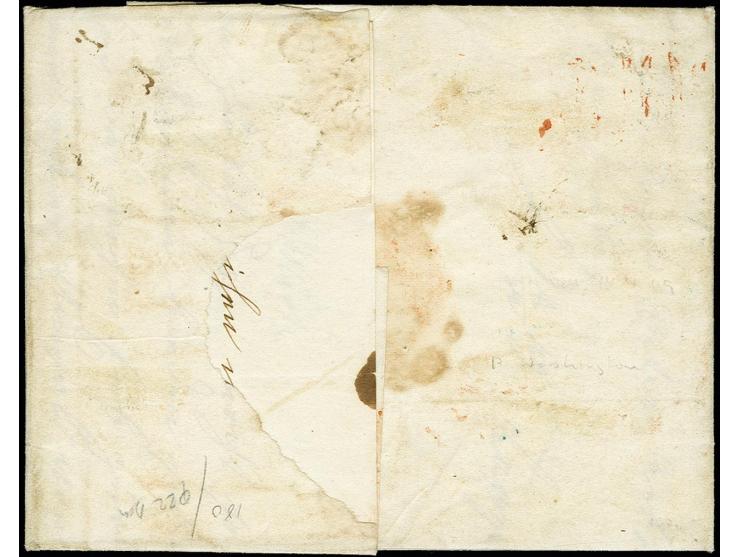 "AMERIKA ÜBER BREMEN", L2 in schwarz auf kpl. Faltbrief 1849 von Baltimore über Bremen und Hannover ins Königreich Württember