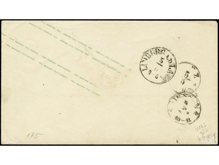 1861, Umschlag 3 Gr. braun mit Lücke nach "COUVERT", mit klarem DKr. "GÖTTINGEN 4 5" nach Schaumburg bei Diez, ein seltener U