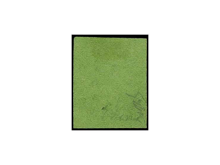 1859, 1/3 Gr. auf grünlicholiv, farbfrisch und allseits breitrandig, ungebraucht ohne Gummi, Kabinett, Fotoattest Berger BPP 