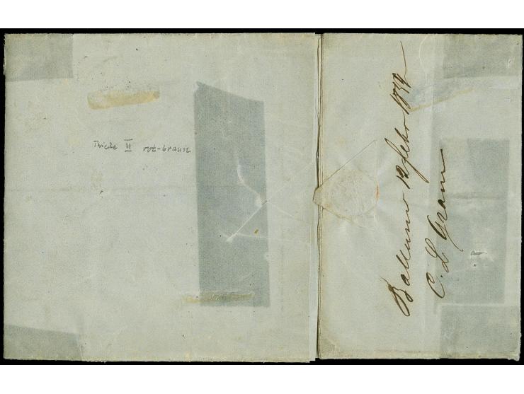 Ballum, "161" auf Dänemark  FIRE R.B.S. 4 S. rotbraun auf Faltbriefhülle mit nebengesetzem EKr. "BALLUM 15/2 1854" nach Kopen