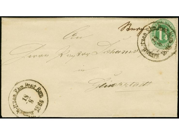 "Burg" handschriftlicher Aufgabevermerk vorderseitig auf komplettem Faltbrief nach Glückstadt, frankiert mit SCHLESWIG HOLSTE