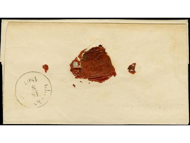 "Burg" handschriftlicher Aufgabevermerk vorderseitig auf komplettem Faltbrief nach Glückstadt, frankiert mit SCHLESWIG HOLSTE