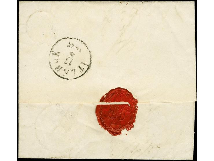 Cremperheide, Faltbrief frankiert mit Dänemark 4 S. braun mit Nr. "206" und nebengesetztem EKr. "Elmsh.-Itzeh.Ebn.Post Bur 17