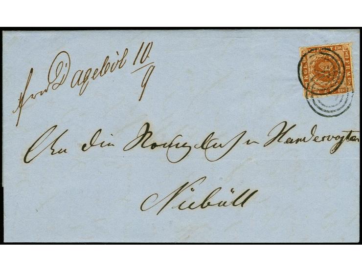 "fra Dageböl 10/9", handschriftlicher Aufgabevermerk vorderseitig auf Faltbrief nach Niebüll, frankiert mit Dänemark 4 S. bra