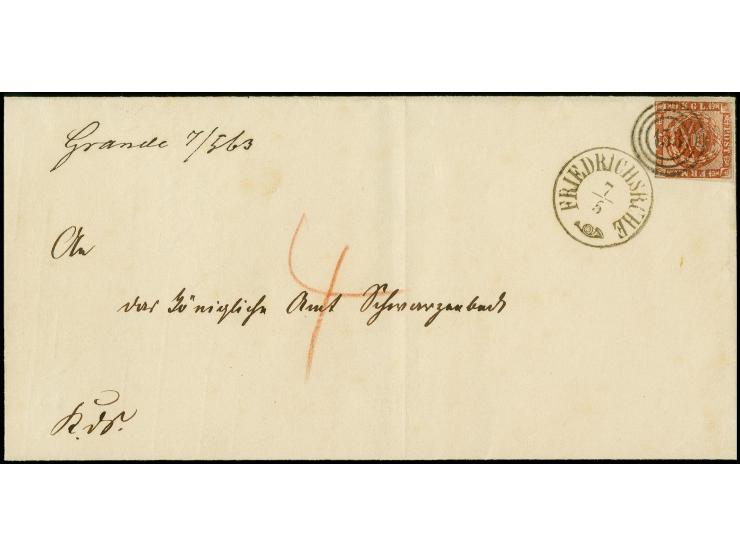 "Grande 7/5 63", handschriftlicher Aufgabevermerk vorderseitig auf Briefhülle an das Königliche Amt Schwarzenbeck, frankiert 