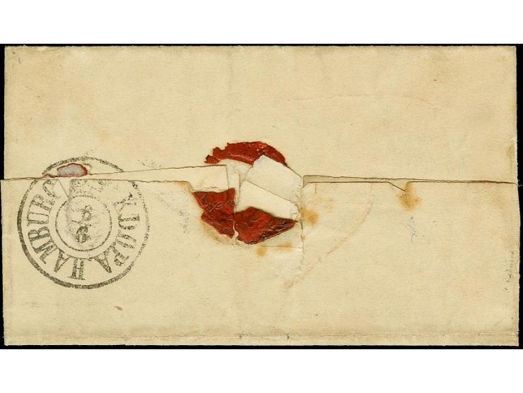 "von Heidkrug", handschriftlicher Aufgabevermerk vorderseitig auf kleiner Faltbriefhülle nach Hamburg, frankiert mit Dänemark