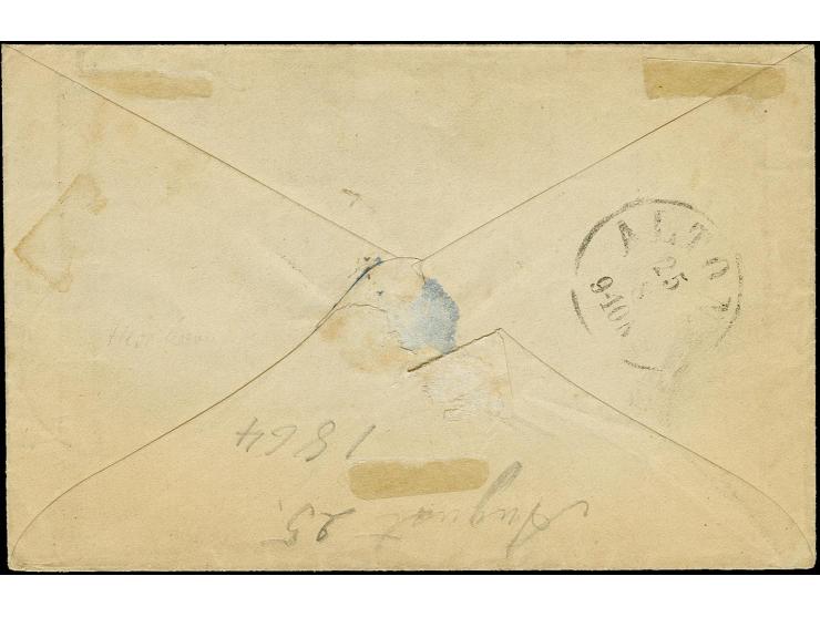 "Herzhorn", handschriftlicher Aufgabevermerk vorderseitig auf Umschlag nach Altona, frankiert mit Wertangabe im Rechteck 1¼ S