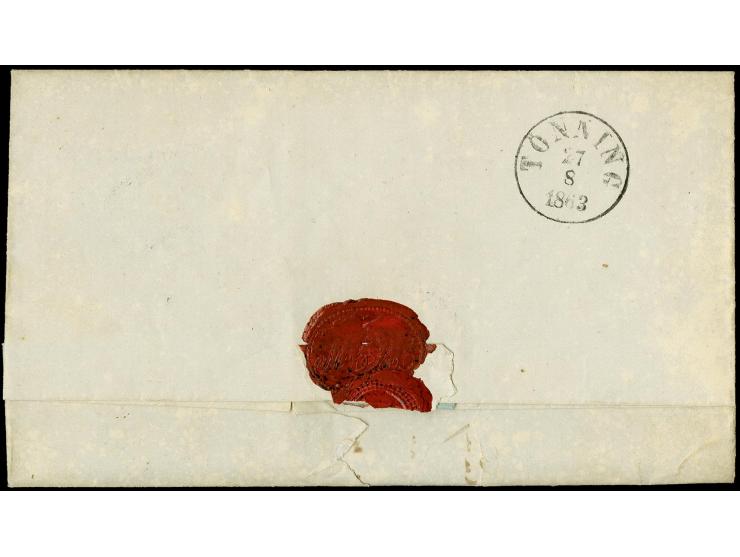 "Oldenswort 26. Aug. 1863", innen datierter Faltbrief nach Katharienheerd, frankiert mit Dänemark 4 S. braun, sauber entwerte