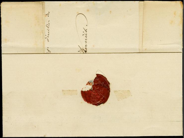 "Rinkenis d. 28 Juni 1865", innen datierter Paketbegleitbrief nach Schleswig, rückseitiger Vermerk "Armenwesen in Rinkenis", 
