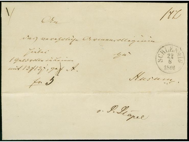 Süderstapel, "v S. Stapel", handschriftlicher Aufgabevermerk rückseitig auf nicht ganz komplettem Paketbegleitbrief mit vorde