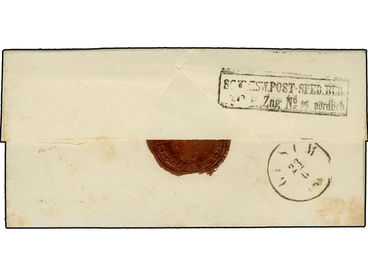 "Süderstapel den 22ten Juni 1865", innen datierter Faltbrief nach Husum mit vorderseitigem DKr. "RENDSBURG 22 6 65", tadellos