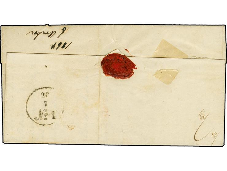 "Süsel d. 25ten Juni 1865", innen datierter Faltbrief nach Lübeck, frankiert mit Schleswig-Holstein 1¼ S. grün mit auf- und n