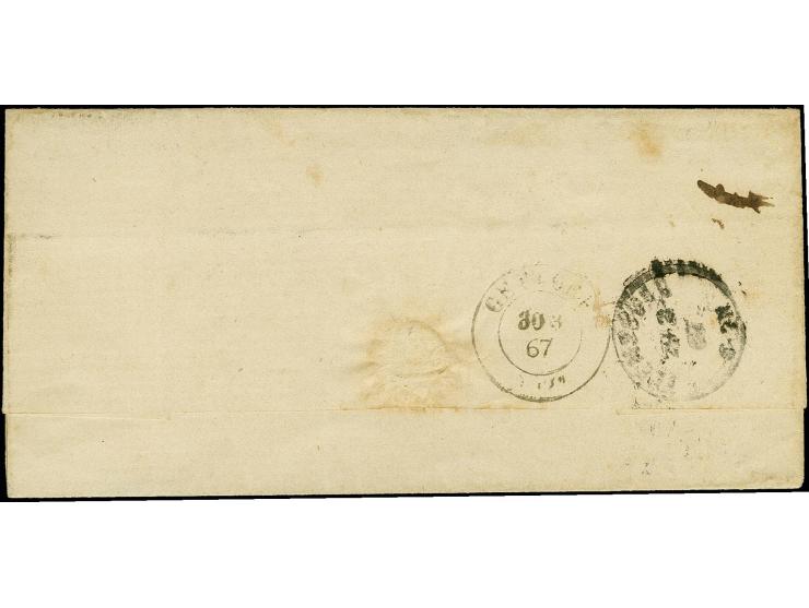 "Tarp", handschriftlicher Aufgabevermerk vorderseitig auf Faltbriefhülle nach Hohenheim, frankiert mit Herzogth.-Schleswig 1¼