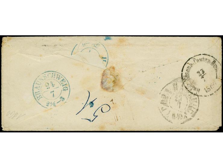 "Voorde 23/7", handschriftlicher Aufgabevermerk auf Umschlag nach Harzburg, vorderseitig mit diversen Taxen und blauem L1 "AU