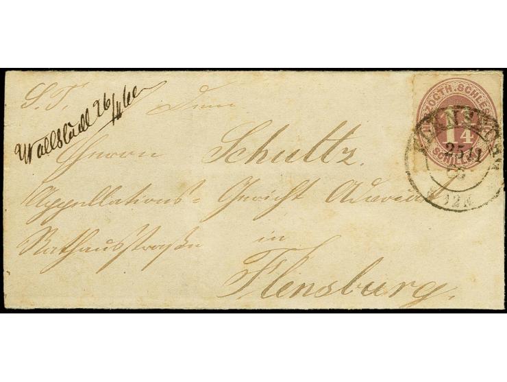 "Wallsbüll 26/11 66", handschriftlicher Aufgabevermerk vorderseitig auf kleiner Faltbriefhülle nach Flensburg, frankiert mit 