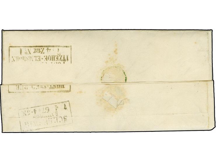 "Wewelsfleth", handschriftlicher Aufgabevermerk auf Faltbrief von "Luxbrücke pr. Itzehoe" nach Schleswig, frankiert mit Schle