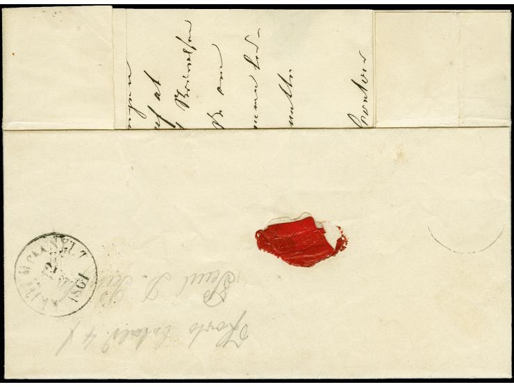 "Visby den 3ten März 1861", innen datierter Faltbrief nach List auf Sylt, vorderseitig mit blauem EKr. "TONDER POSTHORN", rüc