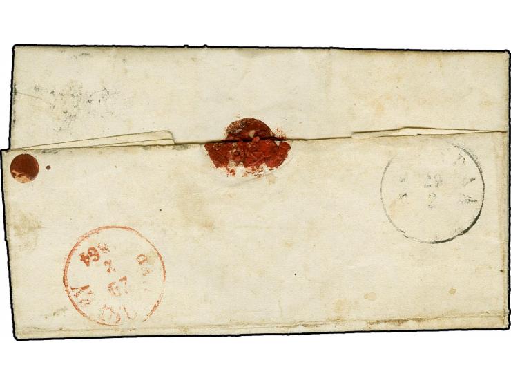 "Wisby-Mölle den 27ten Februar 1864", innen datierter Faltbrief nach Hadersleben, frankiert mit Dänemark 4 S. braun mit unles