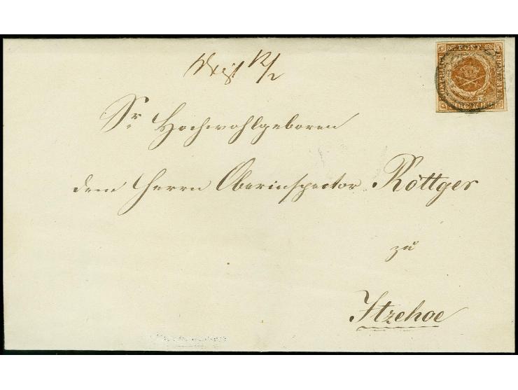 "Wrist 12/2", handschriftlicher Aufgabevermerk vorderseitig auf Faltbrief nach Itzehoe, frankiert mit Fire R.B.S. braun mit s