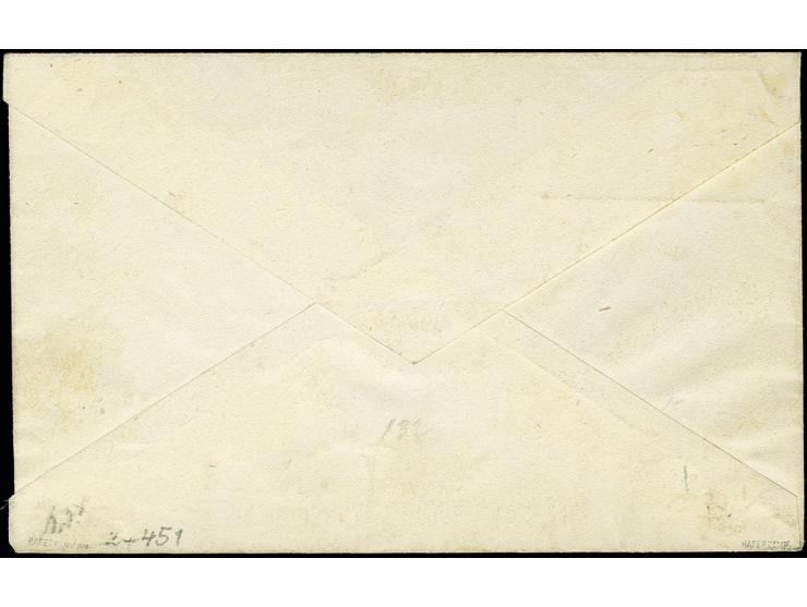 1847, Stadtpost-Umschlag für Stuttgart mit rotem Ra2 "Frankirter Stadt-Brief", ungebraucht, gering unfrisch