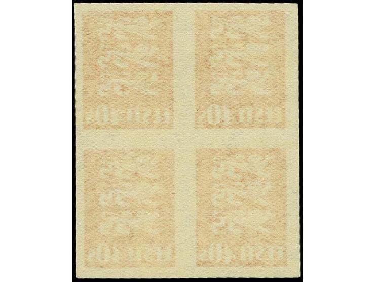 1928, Coat of Arms 40s. as imperforated block without burelage, mint never hinged, fine (Hurt/Ojaste G:1)