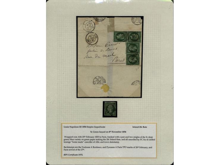 1849/75 (ca.), sehr schöner Sammlungsbestand, zu großen Teilen ausstellungsmäßig aufgezogen mit ungebrauchten und gebrauchten