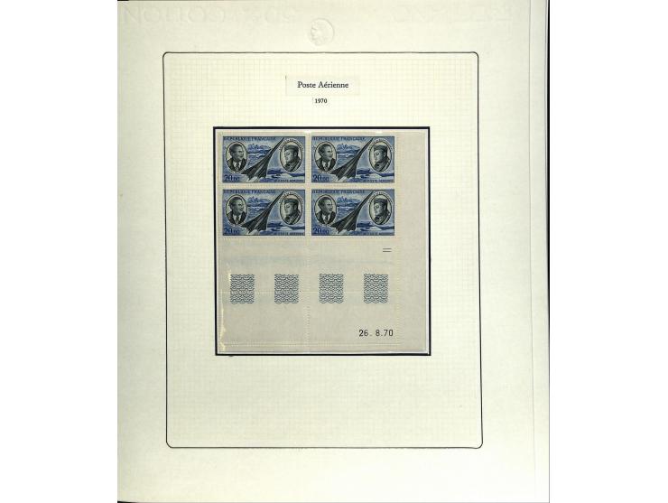 1927/87, Sammlung der Flugpost-Ausgaben mit vielen Eckrand-4er-Blocks mit Druckdaten, einigen Probedrucken etc., dabei u.a. M