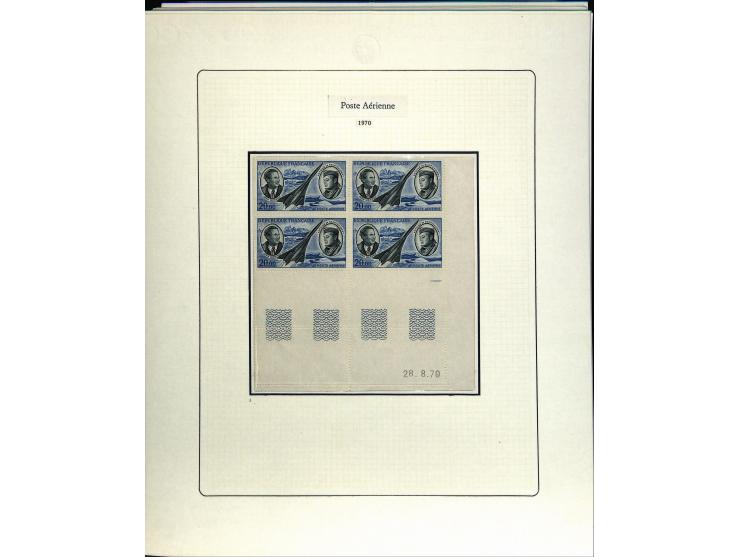 1927/87, Sammlung der Flugpost-Ausgaben mit vielen Eckrand-4er-Blocks mit Druckdaten, einigen Probedrucken etc., dabei u.a. M