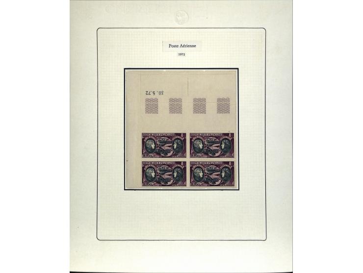 1927/87, Sammlung der Flugpost-Ausgaben mit vielen Eckrand-4er-Blocks mit Druckdaten, einigen Probedrucken etc., dabei u.a. M