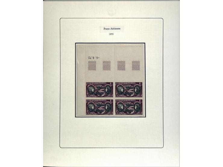 1927/87, Sammlung der Flugpost-Ausgaben mit vielen Eckrand-4er-Blocks mit Druckdaten, einigen Probedrucken etc., dabei u.a. M