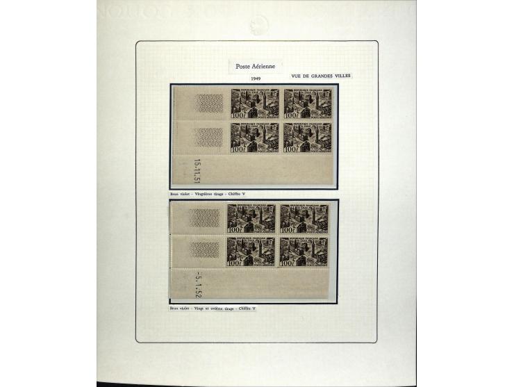 1927/87, Sammlung der Flugpost-Ausgaben mit vielen Eckrand-4er-Blocks mit Druckdaten, einigen Probedrucken etc., dabei u.a. M