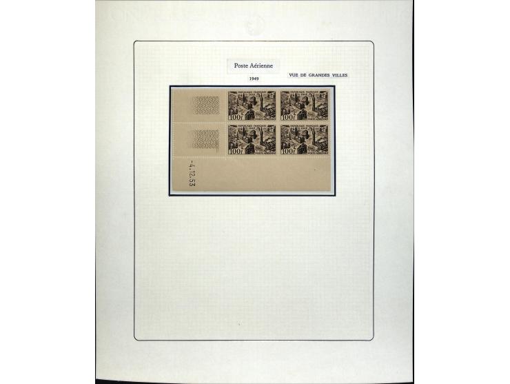 1927/87, Sammlung der Flugpost-Ausgaben mit vielen Eckrand-4er-Blocks mit Druckdaten, einigen Probedrucken etc., dabei u.a. M