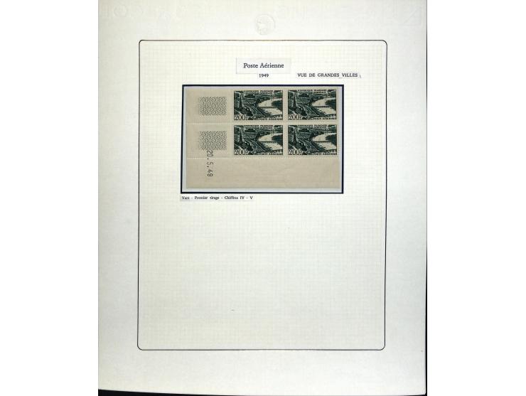 1927/87, Sammlung der Flugpost-Ausgaben mit vielen Eckrand-4er-Blocks mit Druckdaten, einigen Probedrucken etc., dabei u.a. M
