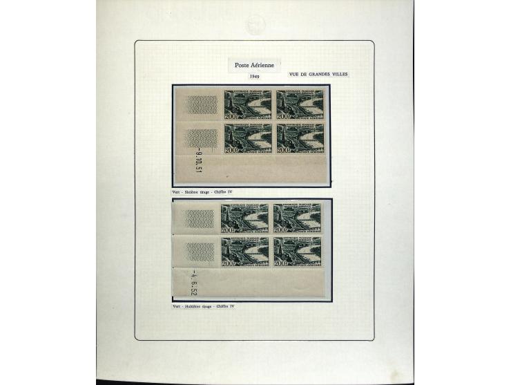 1927/87, Sammlung der Flugpost-Ausgaben mit vielen Eckrand-4er-Blocks mit Druckdaten, einigen Probedrucken etc., dabei u.a. M