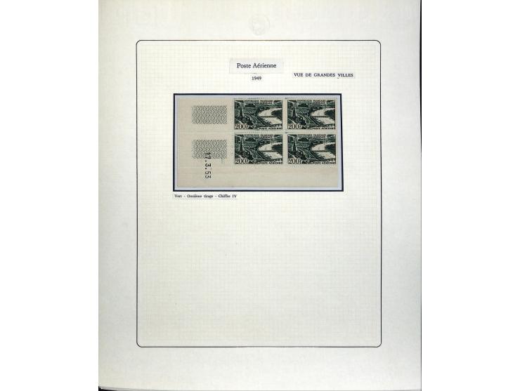 1927/87, Sammlung der Flugpost-Ausgaben mit vielen Eckrand-4er-Blocks mit Druckdaten, einigen Probedrucken etc., dabei u.a. M