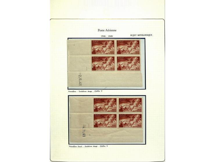 1927/87, Sammlung der Flugpost-Ausgaben mit vielen Eckrand-4er-Blocks mit Druckdaten, einigen Probedrucken etc., dabei u.a. M