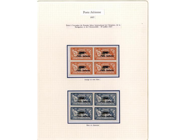 1927/87, Sammlung der Flugpost-Ausgaben mit vielen Eckrand-4er-Blocks mit Druckdaten, einigen Probedrucken etc., dabei u.a. M